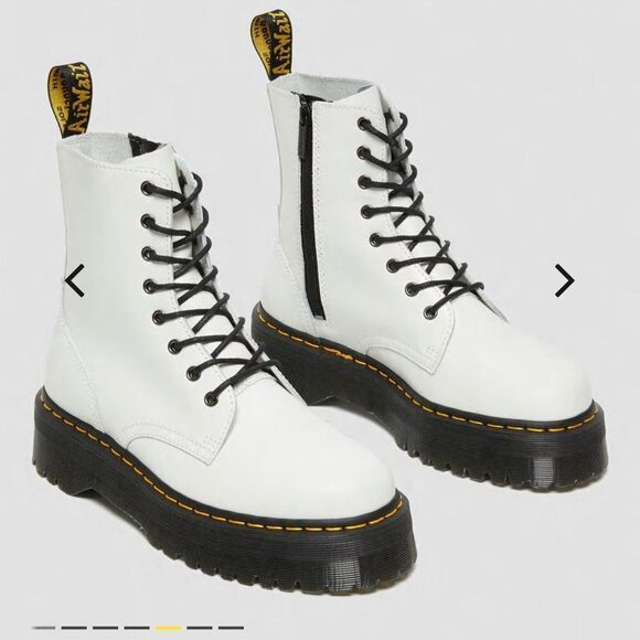 Smooth White Jason Dr. Martens Boots - Picture 2 of 7